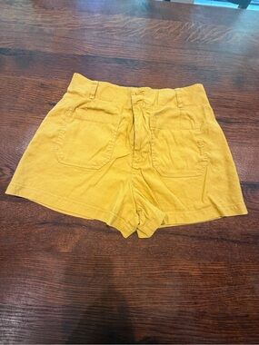 Anthropologie High-Waist Mustard Cotton Shorts
